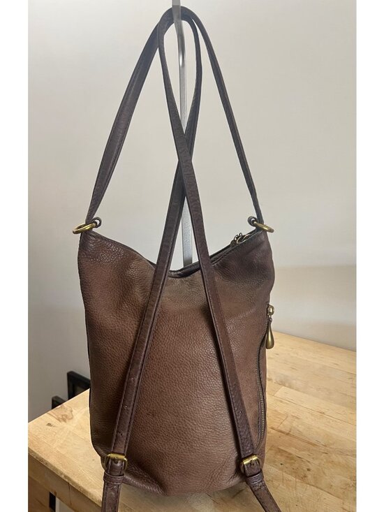 Hobo International Leather Convertible Backpack & Shoulder Bag in Deep Brown main image 6
